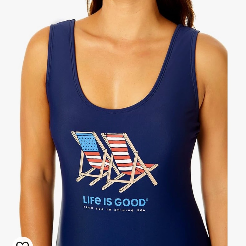 Women’s life is good swimming suit. New with tags size large.